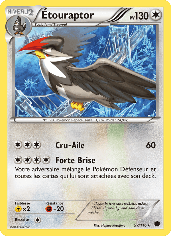 Étouraptor, carte 97 de Glaciation Plasma