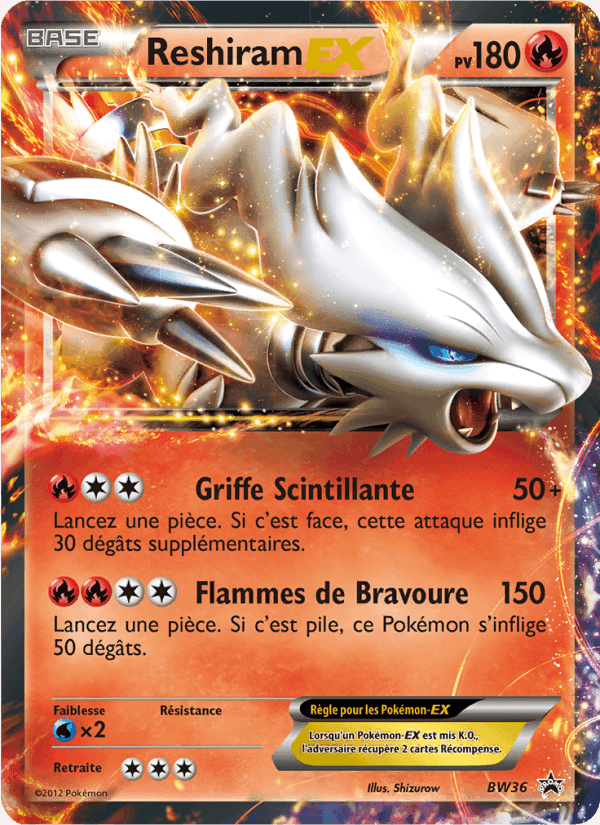 Reshiram ex, carte BW36 de Promo BW