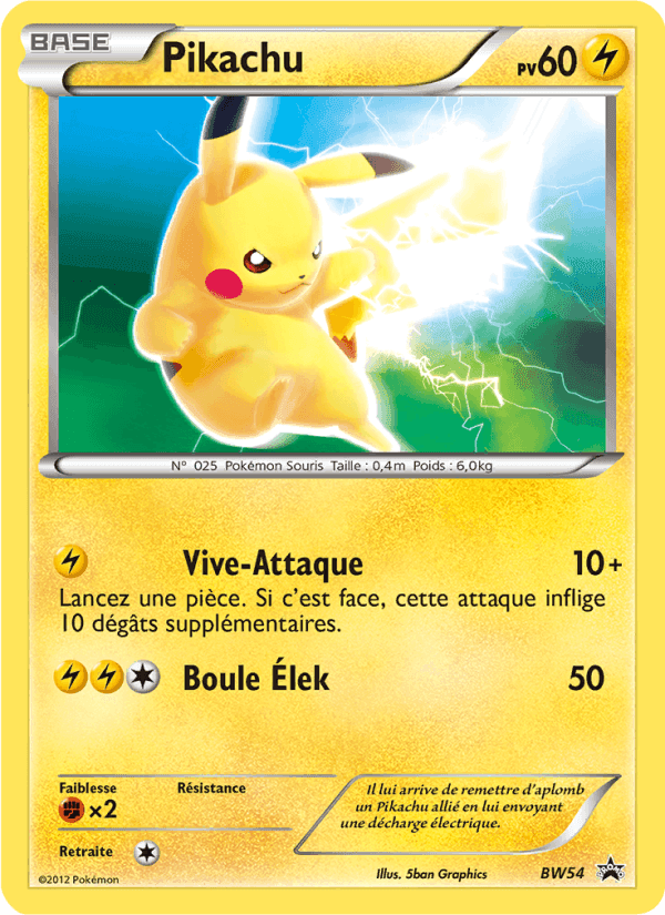 Pikachu, carta BW54 di Promo BW