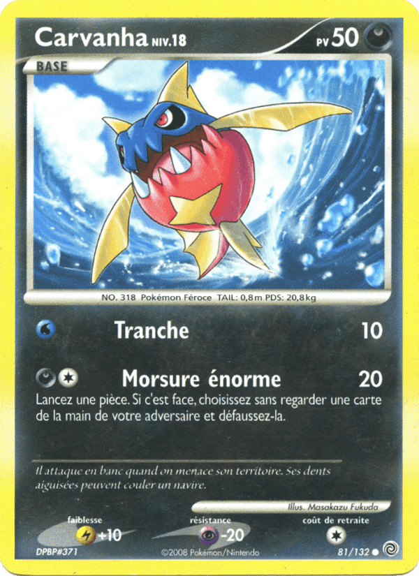 Carvanha, carte 81 de Merveilles Secrètes