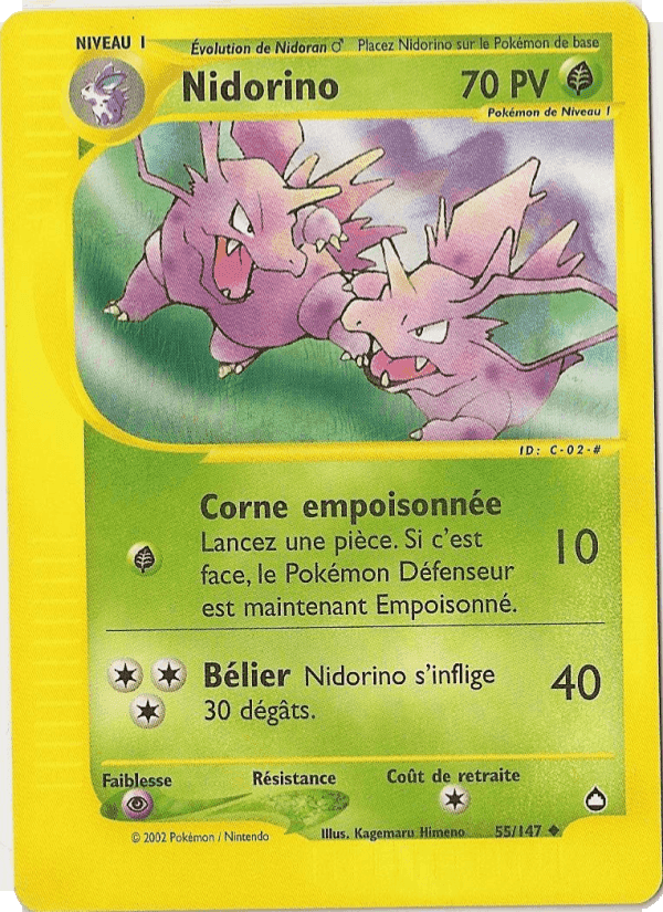 Nidorino, carta 55 di Aquapolis