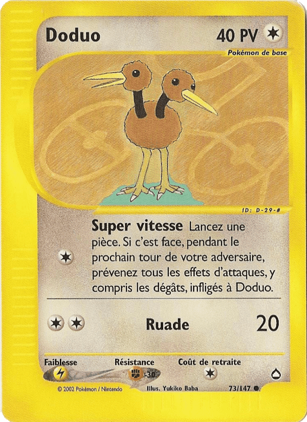 Doduo, carte 73 de Aquapolis