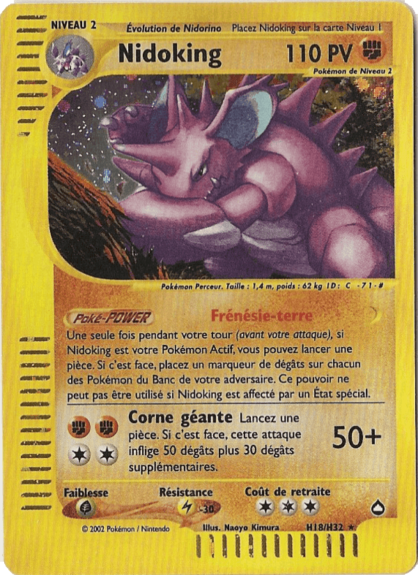 Nidoking, card H18 from Aquapolis