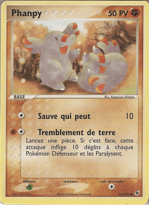Phanpy, carte 62 de EX Rubis & Saphir