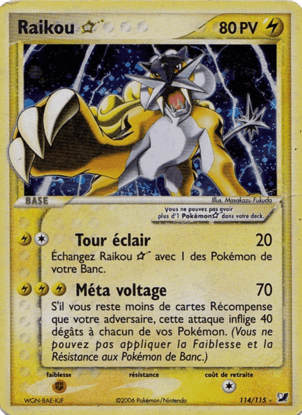 Raikou ☆, carte 114 de EX Forces Cachées