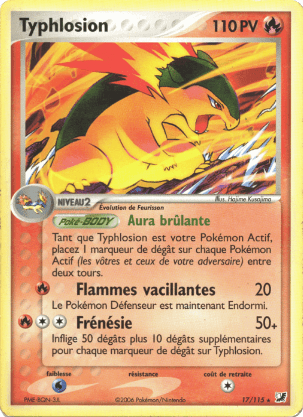Typhlosion, carta 17 de EX Forces Cachées