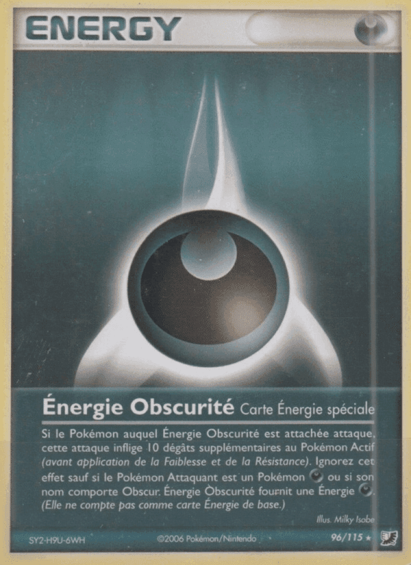 Énergie Obscurité, card 96 from EX Forces Cachées