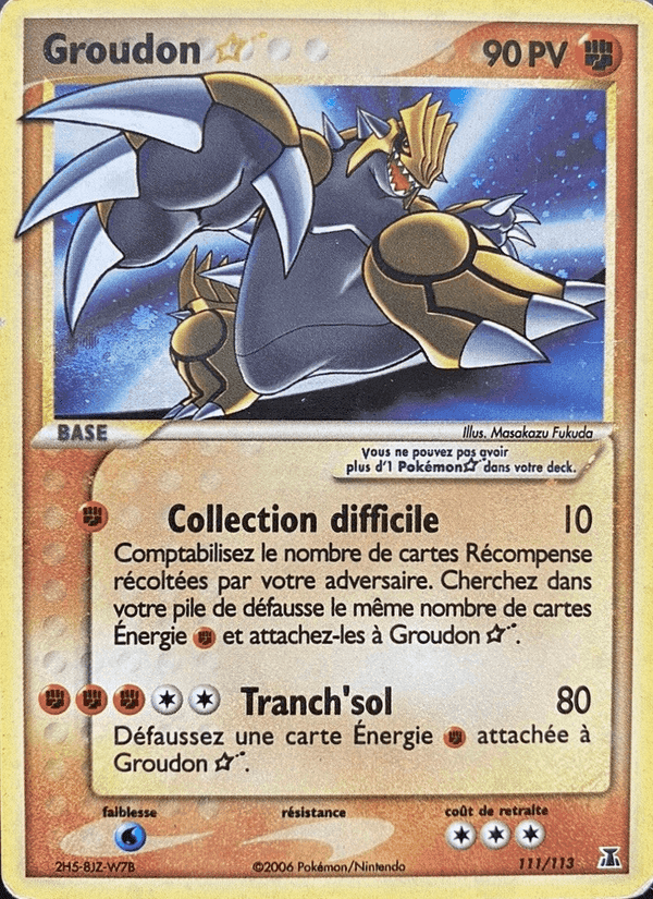 Groudon ☆, carte 111 de EX Espèces Delta