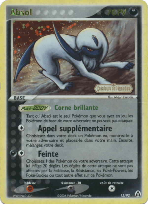 Absol, carta 15 di EX Créateurs de légendes