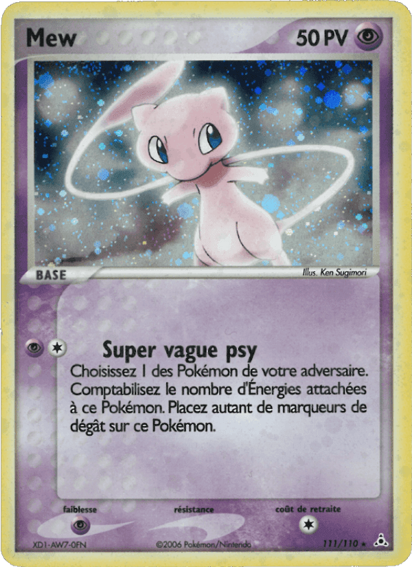 Mew, carta 111 de EX Fantômes Holon