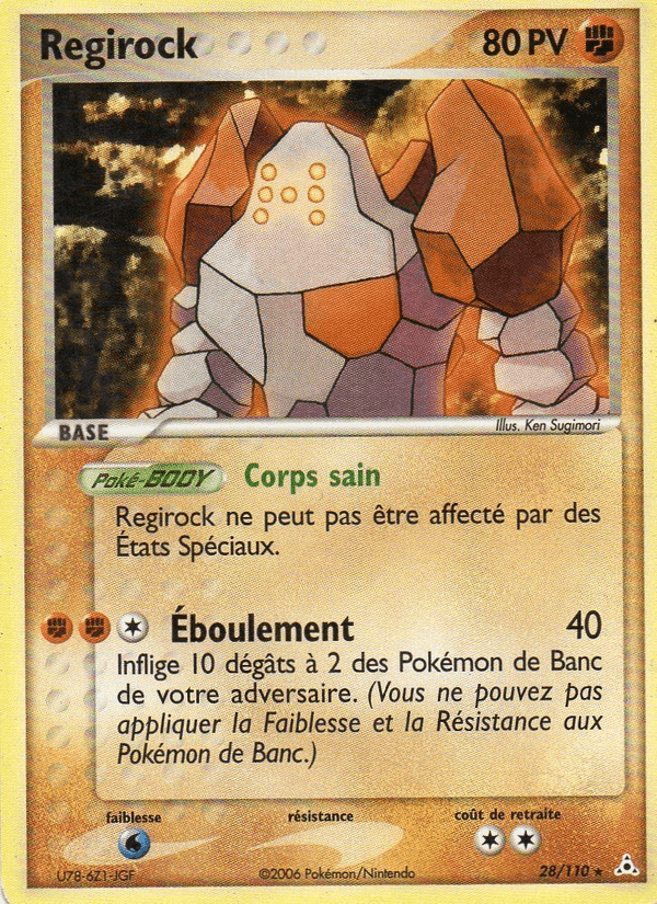 Regirock, carta 28 di EX Fantômes Holon