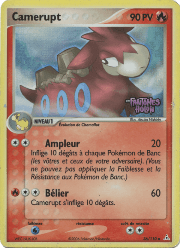 Camérupt, carta 36 de EX Fantômes Holon