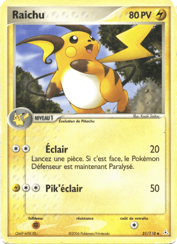 Raichu, carta 51 de EX Fantômes Holon