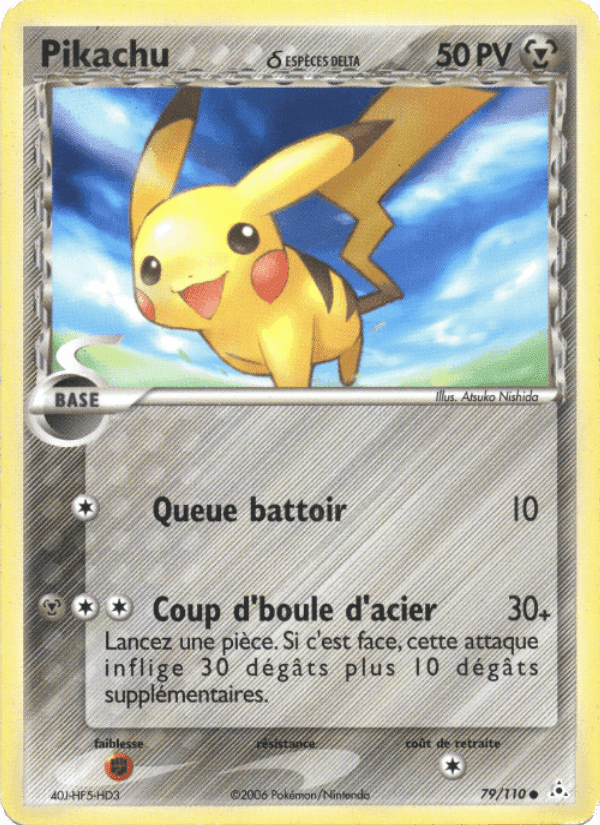 Pikachu δ, card 79 from EX Fantômes Holon