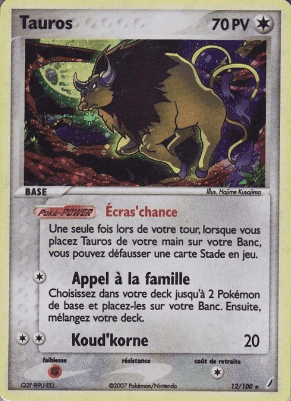 Tauros, carte 12 de EX Gardiens de Cristal