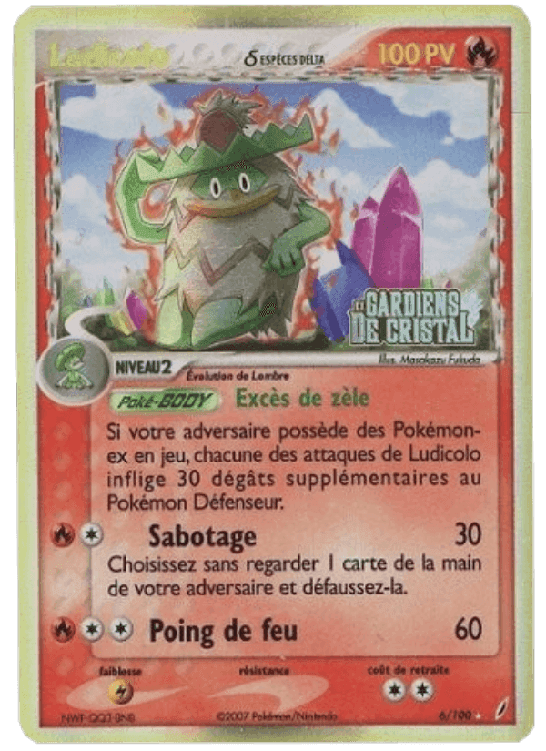 Ludicolo δ, carta 6 de EX Gardiens de Cristal