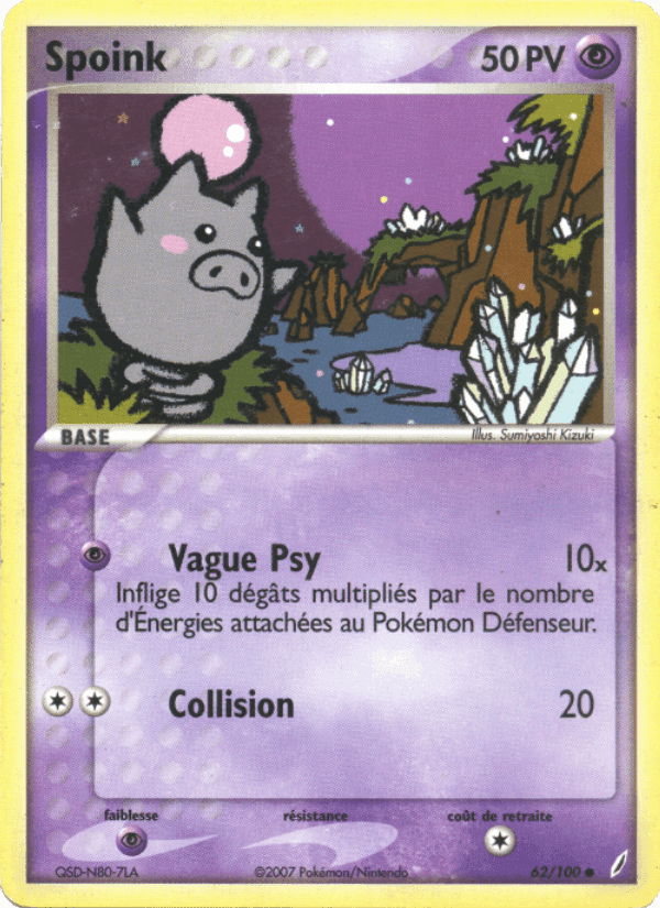 Spoink, carte 62 de EX Gardiens de Cristal