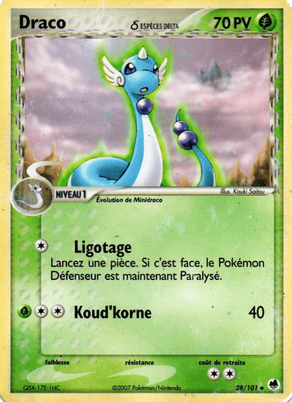 Draco δ, carte 28 de EX Île des Dragons