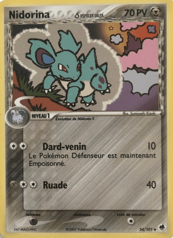 Nidorina δ, carta 34 di EX Île des Dragons