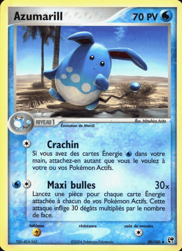 Azumarill, carta 30 di EX Tempête de sable