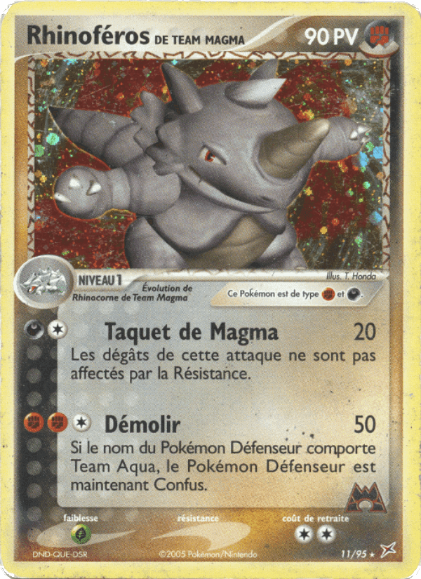 Rhinoféros de Team Magma, carte 11 de EX Team Magma vs Team Aqua