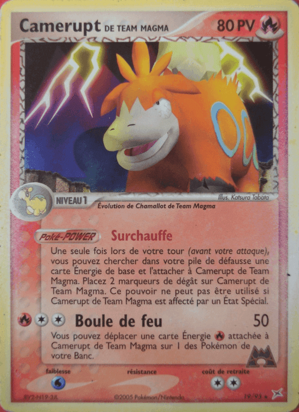 Camerupt de Team Magma, carte 19 de EX Team Magma vs Team Aqua