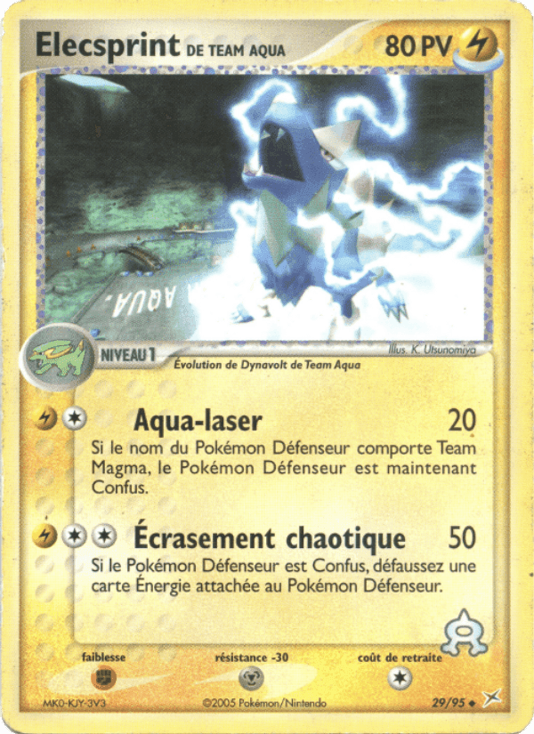 Elecsprint de Team Aqua, carte 29 de EX Team Magma vs Team Aqua