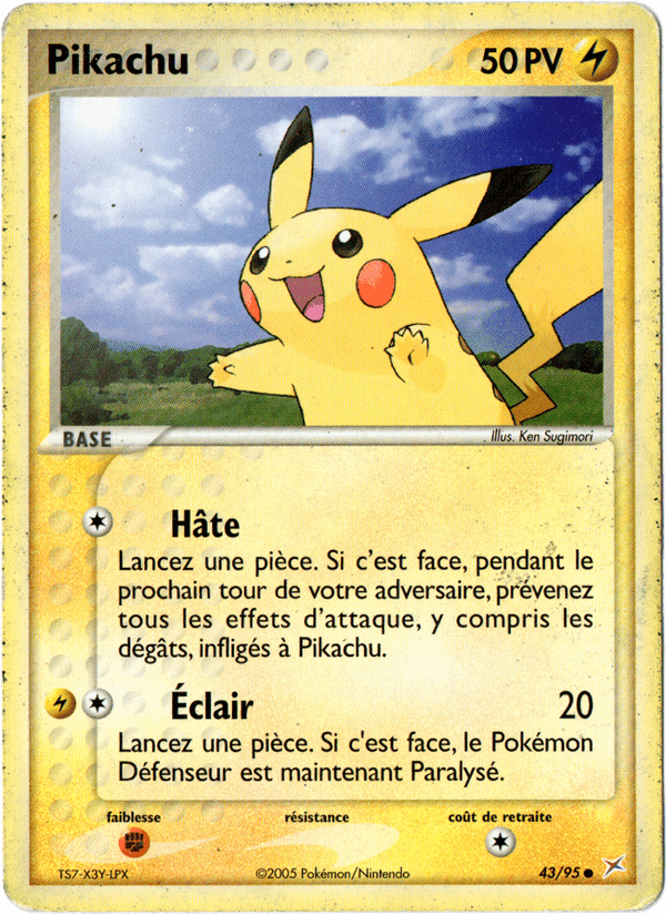 Pikachu, carte 43 de EX Team Magma vs Team Aqua