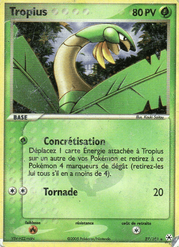 Tropius, carte 27 de EX Légendes Oubliées