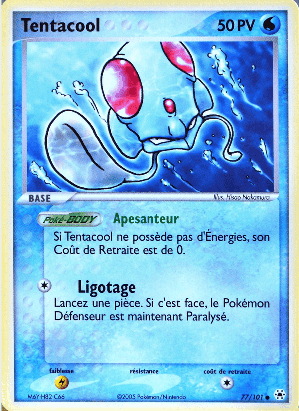 Tentacool, carte 77 de EX Légendes Oubliées
