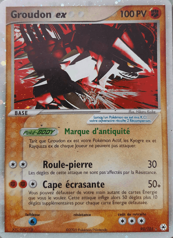 Groudon ex, carta 93 de EX Légendes Oubliées