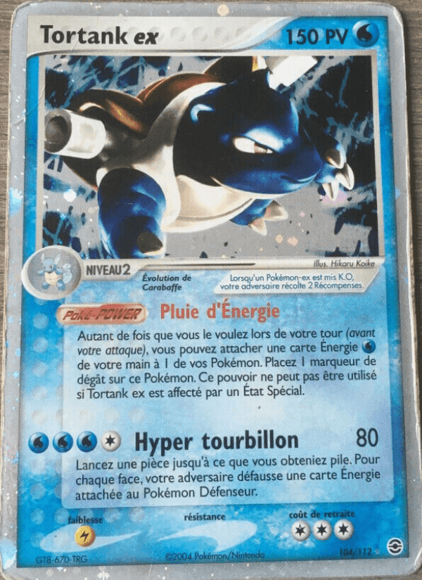 Tortank ex, carta 104 de EX Rouge Feu & Vert Feuille