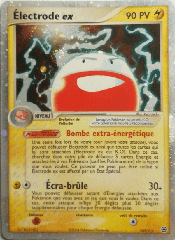 Électrode ex, card 107 from EX Rouge Feu & Vert Feuille