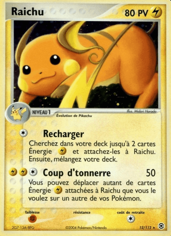 Raichu, carte 12 de EX Rouge Feu & Vert Feuille