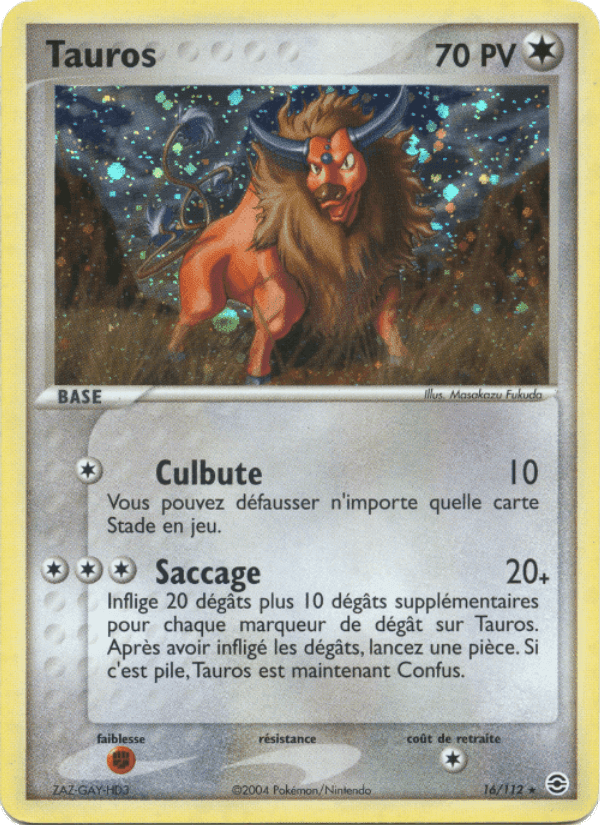 Tauros, carte 16 de EX Rouge Feu & Vert Feuille