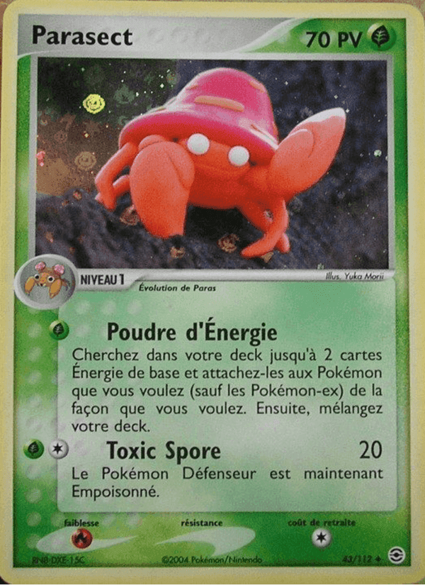 Parasect, carta 43 di EX Rouge Feu & Vert Feuille
