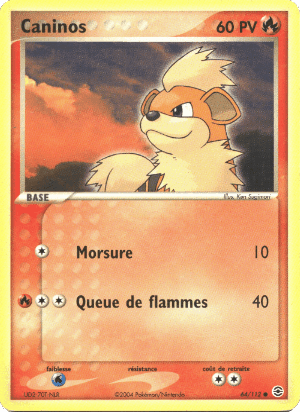 Caninos, carta 64 di EX Rouge Feu & Vert Feuille