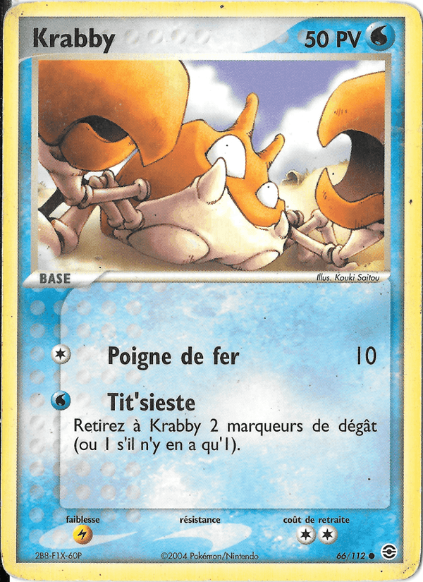 Krabby, card 66 from EX Rouge Feu & Vert Feuille