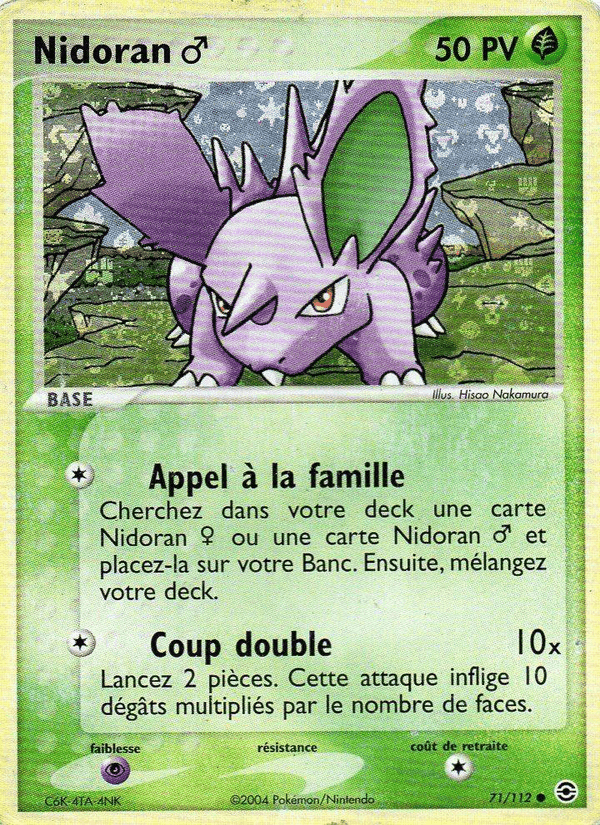 Nidoran ♂, carte 71 de EX Rouge Feu & Vert Feuille