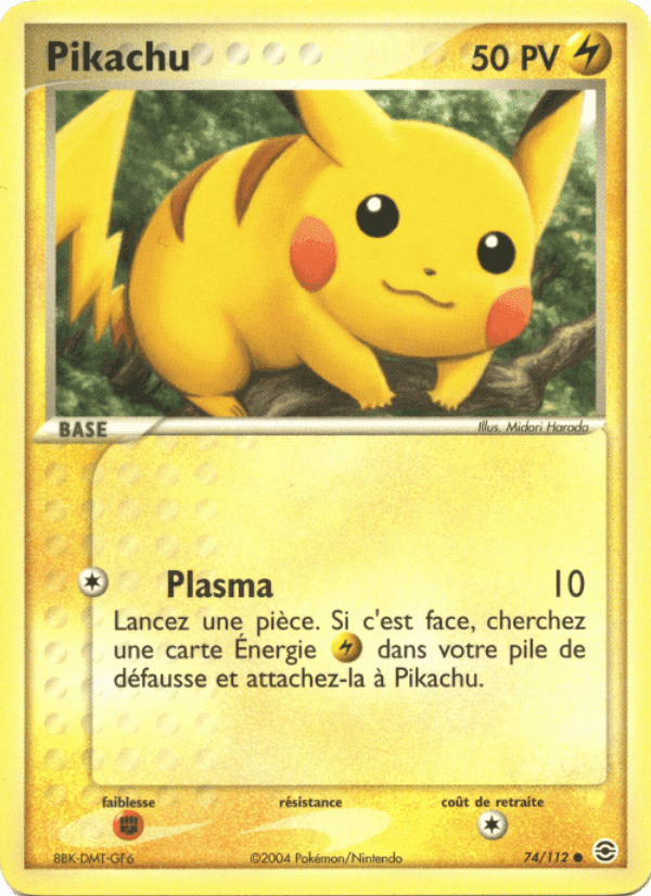 Pikachu, carte 74 de EX Rouge Feu & Vert Feuille