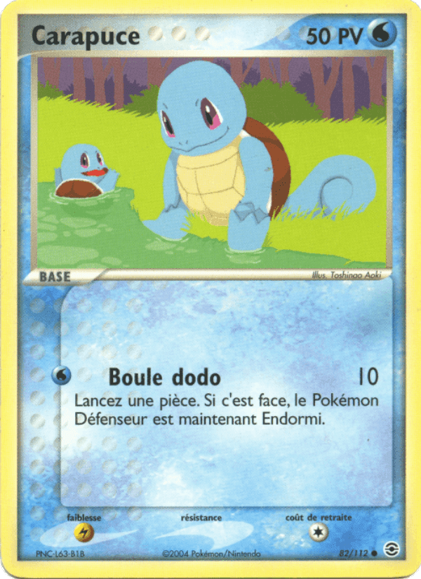 Carapuce, carte 82 de EX Rouge Feu & Vert Feuille