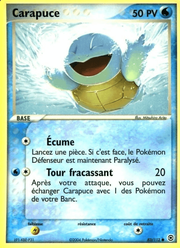 Carapuce, carte 83 de EX Rouge Feu & Vert Feuille