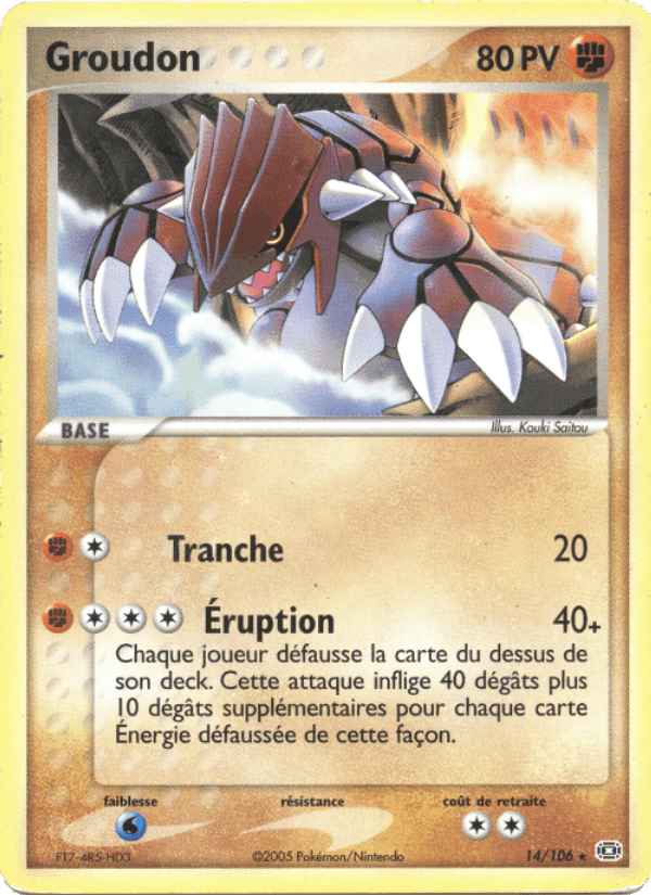 Groudon, carte 14 de EX Émeraude