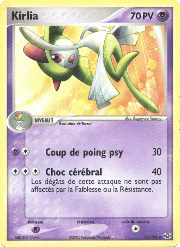Kirlia, carta 33 di EX Émeraude