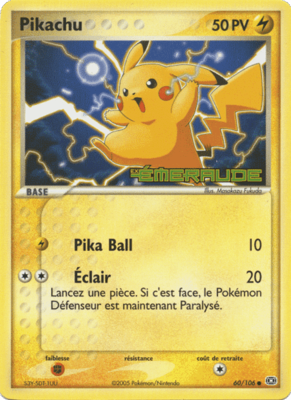 Pikachu, carta 60 di EX Émeraude