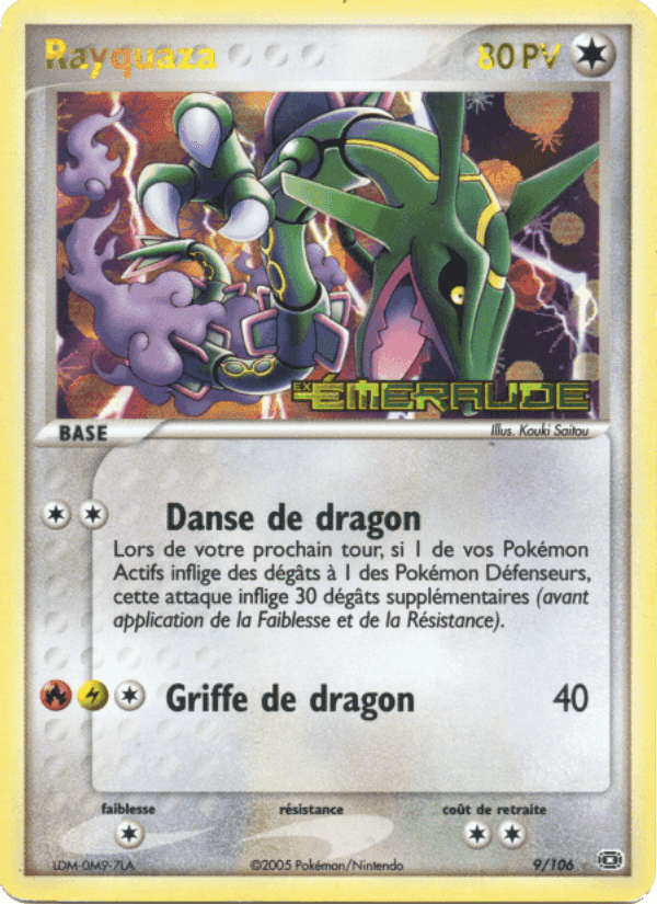 Rayquaza, carta 9 de EX Émeraude