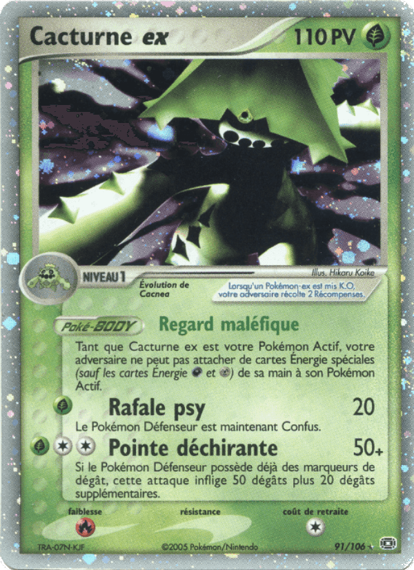 Cacturne ex, carta 91 de EX Émeraude
