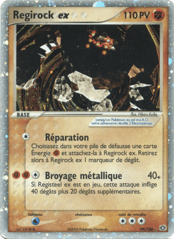 Regirock ex, carta 99 de EX Émeraude