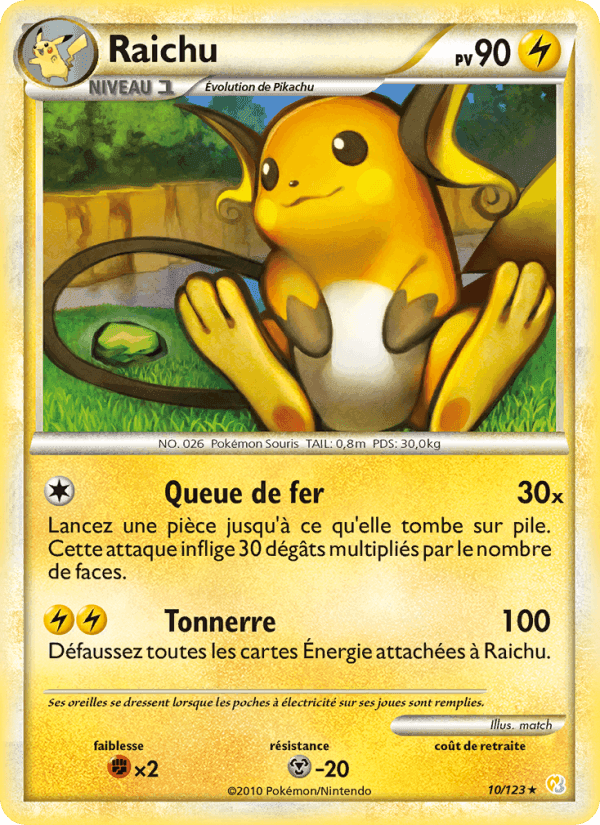 Raichu, carte 10 de HeartGold SoulSilver