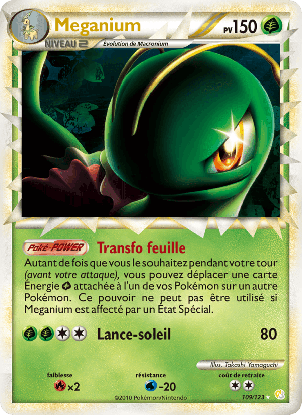 Méganium, card 109 from HeartGold SoulSilver